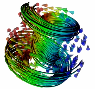 3d magnetisation vector field, created with MayaVi2